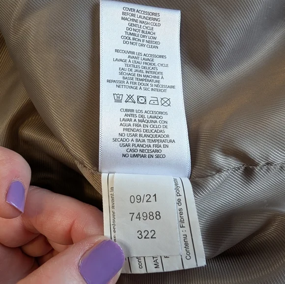 Lauren Ralph Lauren Quilted Jacket Black Label Hooded Coat Beige Classy Used L - Picture 10 of 12